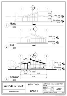 an architectural drawing showing the different sections of a house