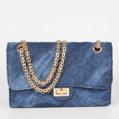 Denim Material Can Be Worn Long Or Short. Chic Rectangular Denim Shoulder Bag, Chic Denim Shoulder Bag For Daily Use, Chic Everyday Denim Shoulder Bag, Chic Everyday Denim Bags, Chic Denim Shoulder Bag For Spring, Chic Denim Blue Shoulder Bag For Spring, Quilted Clutch, Steve Madden Wallet, Denim Handbag