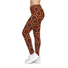 The most comfortable item in your clothing shop, these casual leggings are so smooth no one will ever want to step out of them. They're made from 83% polyester, 17% spandex and sport a silky finish. Perfect for chilling in the house and working out – the elastic waistband keeps them in place at all times. A size and care label is already attached. . Material: 83% polyester, 17% spandex. Seam thread color automatically matched to design (black or white). Durable and stretchy fabric. Runs true to Fitted Casual Leggings For Streetwear, Casual Orange Leggings For Yoga, Fitted Orange Bottoms For Streetwear, Casual Compression Leggings For Streetwear, Fitted Orange Moisture-wicking Bottoms, Casual Orange Leggings For Gym, Stretch Orange Casual Leggings, Casual Stretch Orange Leggings, Orange Fitted Casual Leggings