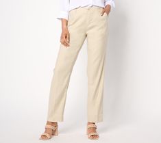 Lightweight, cool, and comfortable, these linen trousers are a sophisticated warm-weather alternative to your favorite jeans. From NYDJ. Elegant Summer Chinos, Summer Elegant Ankle-length Chinos, Elegant Summer Ankle-length Chinos, Chic Relaxed Fit Ankle-length Chinos, Chic Relaxed Fit Chinos For Business Casual, Summer Business Casual Chinos, Business Casual Linen Trousers, Elegant Summer Chinos For Workwear, Elegant Spring Business Casual Chinos