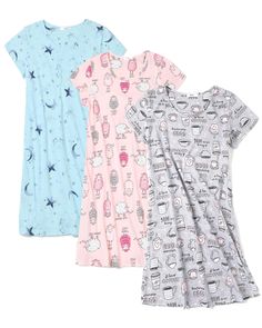 PRICES MAY VARY. 3 PACK CUTE NIGHTGOWNS – With the FEREMO T-shirt sleep dress for women, you can feel comfortable and look stylish at the same time. Our women's nightgowns come in a variety of colorful prints, adding a fun and vibrant touch to your sleepwear collection PREMIUM-QUALITY FABRIC - Made from soft and breathable cotton fabric, which will feel comfortable against the skin. It can help regulate body temperature, keeping you cool in the summer and warm in the winter COMFORTABLE FIT - The Cute Nightgowns, Women's Nightgowns, Nightgowns For Women, Sleep Dress, Body Temperature, Sleep Shirt, Nightgowns, Night Shirt, Cotton Shorts