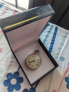 Antique mechanical pocket watch; 9ct / 9kt gold watch. There are hallmarks on the stem and inside the case back. The weight including the mechanism is more than 25g. It runs and keeps time well, however, due to its age we cannot guarantee its functionality.  Feel free to ask if you have any questions or require more pictures.  Shipping is registered from Thailand. Mechanical Pocket Watch, Pocket Watches, Gold Watch, Pocket Watch, Jewellery And Watches, Favorite Jewelry, Solid Gold, Beauty Book, Jewelry Watches