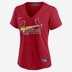 The MLB St. Louis Cardinals Jersey helps deliver a comfortable fit with its polyester material. It features team details to add authenticity to your look on game day. Team-colored Baseball Jersey Fan Apparel, Collegiate Baseball Jersey With Team Logo For Sports, Nike Baseball Jersey For Sports, Nike Baseball Jersey For Team Spirit, Nike Baseball Jersey For Sports Team Spirit, Sporty Baseball Jersey With Team Logo For Fans, Sports Season Fan Apparel Baseball Jersey, Nike Sporty Baseball Jersey With Team Name, Nike Sporty Baseball Jersey With Team Logo