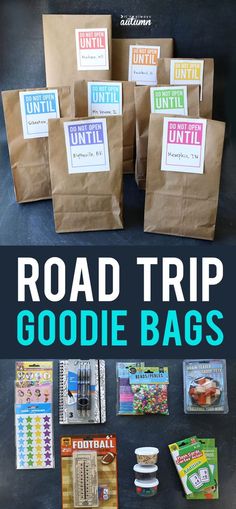 the road trip goodie bags are great for back to school