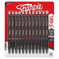 six sharpie pens are in a package with the same pen as each one, which is