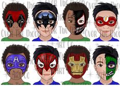 Flash Face Paint, Spider Man Face Paint, Venom Face, Face Painting For Boys, Halloween Gesicht, Monster Makeup, Menue Design, Spiderman Face, Face Painting Easy