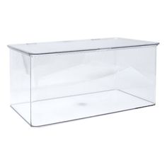 a clear plastic box on a white background