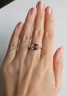 Rectangle Morganite Ring Rose Gold Ring Morganite Ring by Belesas Morganite Ring Rose Gold, Porter Ranch, Rose Gold Morganite Ring, Rose Gold Promise Ring, Gold Promise Rings, Ring Emerald, Morganite Engagement, Morganite Engagement Ring, Morganite Ring