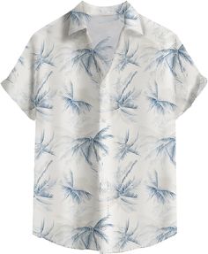 PRICES MAY VARY. 【Soft & Coolness】Hawaiian shirt for men are made with a soft, comfortable, and breathable fabric that is quick-drying. You'll stay cool and feel fresh even on those hot summer days. 【Bold and Beyond】The mens hawaiian shirts short sleeve feature a variety of tropical plant and flower patterns, including palm trees, fern leaves and Washingtonia palm fronds. These patterns will transport you to a tropical paradise and give you that perfect vacation vibe. 【Casual and Chic】The button Washingtonia Palm, Beach Outfit Men, Hawaii Outfits, Floral Shirts, Fern Leaves, Hawaiian Outfit, Palm Fronds, Tropical Shirts, Beach Casual