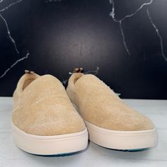 Brand New Without Box A27 Beige Slip-on Sneakers For Everyday, Casual Suede Slip-on Sneakers With Round Toe, Casual Suede Closed Toe Sneakers, Casual Beige Slip-on Sneakers, Canvas Slip-on Sneakers With Ortholite Insole, Slip-on Canvas Sneakers With Ortholite Insole, Beige Low-top Casual Slip-ons, Beige Suede Casual Slip-ons, Casual Beige Suede Slip-ons