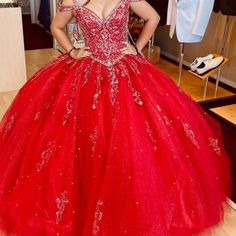 Beautiful Quinceaera Dress - New With Tags. Size 4 But Fits Size 2 & 6. Red Dresses Ball Gown, Elegant Ball Gown Quinceanera Dress For Gala, Elegant Quinceanera Ball Gown For Gala, Fitted Red Quinceanera Dress For Gala, Elegant Quinceanera Dress For Gala During Prom Season, Elegant Embellished Fitted Quinceanera Dress, Elegant Red Quinceanera Dress For Gala, Fitted Quinceanera Dress For Gala, Floor-length Quinceanera Dress With Fitted Bodice