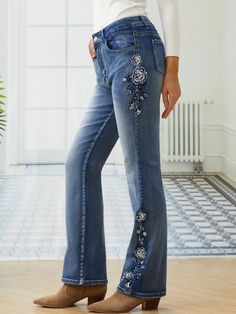 Casual Embroidered Floral Denim Jeans Luxury Floral Embroidery Jeans For Women, Luxury Floral Embroidered Jeans For Women, Spring Embellished Affordable Jeans, Cheap Floral Embroidered Jeans For Fall, Cheap Embroidered Denim Blue Jeans, Floral Jeans 2022, Affordable Denim Blue Bottoms With Floral Embroidery, Embroidery Jeans For Women, Best Online Shopping Sites Clothes