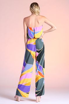 Metamorphosis Strapless Jumpsuit – Ahri Chic Multicolor Strapless Jumpsuit For Summer, Strapless Sleeveless Jumpsuit For Beach Vacation, Summer Strapless Jumpsuits And Rompers For Beach Season, Multicolor Strapless Jumpsuit For Vacation, Multicolor Strapless Jumpsuits And Rompers For Spring, Summer Vacation Bandeau Strapless Jumpsuit, Strapless Jumpsuits And Rompers For Beach Season, Summer Bandeau Strapless Jumpsuit For Vacation, Spring Vacation Bandeau Strapless Jumpsuit