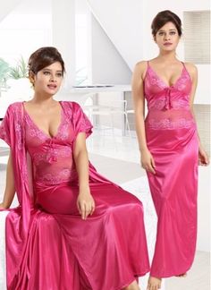 Satin Fashion, Unique Blouse, Nightgowns For Women, Stylish Sarees, Satin Gown, Women Nightwear