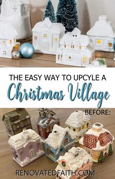 the easy way to upcycle a christmas village