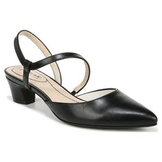 The seasonless staple. Top off any look with this gorgeous, perfectly pointed heel. Faux leather upper with a pointed toe, slip-on fit, and crisscross strap. Soft System comfort package provides all-day support, flex, and cushioning Traction sole provides you with extra stability Just Right Height 1 and 1/2 inch heel Size: medium.  Color: Black.  Gender: female.  Age Group: adult.