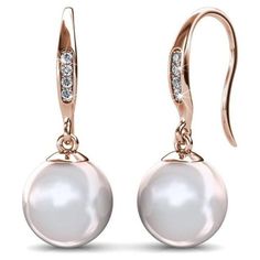 Cate & Chloe Betty 18k Rose Gold Plated Pearl Earrings With Swarovski Crystals Beautiful Details Elevate Your Elegance With The Cate &Amp; Chloe Betty 18k Rose Gold Plated Freshwater Pearl Earrings With Swarovski Crystals. These Exquisite Earrings Redefine Classic Beauty, Designed For Women Seeking Timeless Sophistication. Crafted With 18k Rose Gold Plated Brass, They Radiate A Lustrous Gold Hue That Complements Any Attire. At The Heart Of These Earrings, You'll Find A Lustrous 7.8mm Freshwater Earrings With Crystals, Luxury Jewelry Box, Rose Gold Pearl, Amazing Woman, Bridesmaid Gifts Jewelry, Freshwater Pearl Earrings, Gold Pearl Earrings, Freshwater Pearls Earrings, Pearl Earring