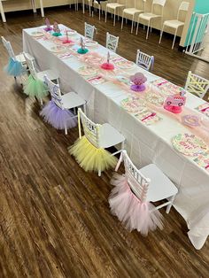 a table set up for a birthday party