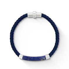 772918 - Sterling Silver - Effy Blue Leather Bracelet Luxury Blue Jubilee Bracelet, Elegant Adjustable Blue Leather Bracelet, Elegant Blue Adjustable Leather Bracelet, Modern Blue Adjustable Bracelets, Modern Adjustable Blue Bracelets, Elegant Blue Leather Bracelet For Gift, Elegant Blue Leather Bracelets, Elegant Blue Leather Jewelry, Modern Blue Leather Jewelry