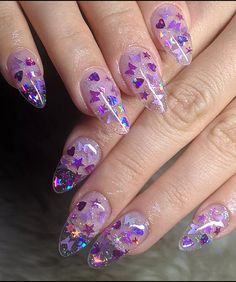 Random Nails, Set Nails, Purple Acrylic Nails, Nails Arts, Nail Art Studio, Beauty Nails Design, Fall Acrylic Nails