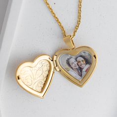 Heart locket necklace is the perfect gift for anyone who wants to keep their loved ones close to their heart. It features a heart-shaped locket that can hold a photo or memento of a loved one, allowing you to keep them close to your heart. It's a great gift for any occasion, like birthdays or Valentine's Day, and can even be personalized by engraving it. Heart Locket Necklace is a must-have addition to any jewelry collection, thanks to its exquisite design and sentimental value.  💬 Please send us your image via direct messages. 📣 Additional information about the product 👉 Material: Stainless steel 👉 Finish: Gold 🎁 Comes with a gift box Double Heart Locket Charm Necklace For Keepsake, Keepsake Double Heart Locket Charm Necklace, Heart Pendant Locket Charm Necklace For Keepsake, Keepsake Heart Charm Locket Necklace With Round Pendant, Keepsake Locket Necklace With Heart Charm, Heart Charm Locket Necklace As Keepsake, Heart Charm Locket Necklace For Keepsake, Keepsake Heart Charm Locket Necklace, Heart Charm Pendant Locket Necklace As Keepsake