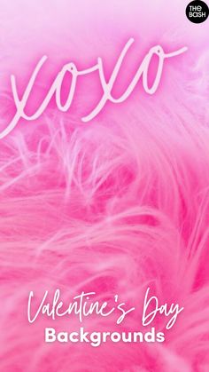 valentine's day background with pink fur and the words yolo on it in white