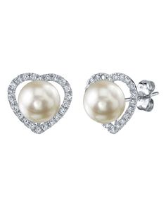 These elegant pearl earrings feature two 8.0mm AAAA quality Freshwater pearls, handpicked for their incredible luster and overtones. The pearls are mounted on the finest 14K gold with dazzling SI clarity diamonds.
These earrings come packaged in a beautiful jewelry gift box, perfect for gifting. Elegant Round Cut Diamond Earrings For Valentine's Day, Elegant Valentine's Day Diamond Earrings With Round Cut, Elegant Valentine's Day Round Cut Diamond Earrings, Heart-shaped Pearl Earrings For Formal Occasions, Elegant Diamond White Heart Earrings For Wedding, Elegant Diamond Heart Earrings With Brilliant Cut, Elegant Round Cut Heart Earrings For Formal Occasions, Elegant Brilliant Cut Heart Earrings For Gifts, Elegant Diamond White Heart Earrings For Formal Occasions