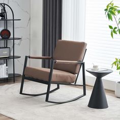 a modern rocking chair in a living room