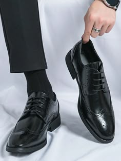 Men's Formal Shoes Brogue Oxford Business Casual Leather Shoes, Lace-Up Wedding Dress Shoes Black     Plain    Men Shoes, size features are:Bust: ,Length: ,Sleeve Length: Casual Wedding Suit, Editing Presets, Leather Formal Shoes, Slip On Dress Shoes, Leather Wedding, Moccasins Mens, Leather Oxford Shoes, Brogue Shoes, Mens Shoes Boots