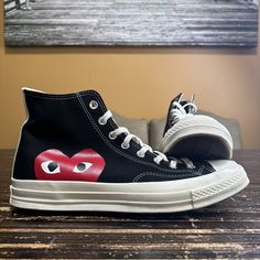 Good Pre Owned Condition Men’s Size 12 Toe Boxes Are Clean No Markings Midsoles Are Scuff Free Bottoms Are Clean As Seen Uppers Are Clean No Cuts Or Tears No Box Play X Converse, Converse Chuck 70, Comme Des Garcons Play, Chuck 70, Converse Chuck, Comme Des Garcons, Chucks Converse, Men's Shoes, Converse