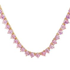 Pink Cz Simulated Diamonds 18k Gold Plated 18” Long Copper 3 Prong Setting New, Never Been Used #Zerajewels #Zales #Fashionnova #Instagram Tagging For Exposure Pink Tennis, Punk Accessories, Tennis Chain, Prong Setting, Pink And Gold, Womens Jewelry Necklace, 18k Gold, Tennis, Jewelry Necklaces