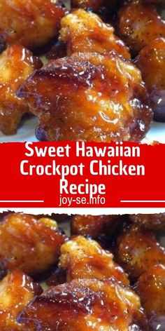 sweet hawaiian crockpot chicken on a plate