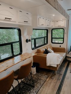 a living room filled with furniture and windows