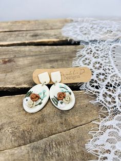 Lightweight clay floral dangle earrings. Vintage Roses, Dangle Earrings, Floral