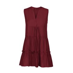 Wine Red V Neck Ruffle Detail Sleeveless Mini Dress Neck Ruffle, Sleeveless Mini Dress, Mini Dresses, Women Dresses, Wine Red, Dresses Mini, Mini Dress, Wine, V Neck