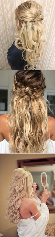 Half Up Half Down Wedding Hairstyles Ideas Half Up Curls, Half Up Half Down Wedding, Wedding Hairstyles Bride, Super Hair, Wedding Hair Down, Half Up Half Down Hair, Wedding Hairstyles For Long Hair, Half Up Hair, Formal Hairstyles