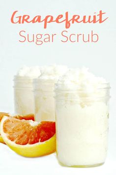 Get ready for smooth skin! This Homemade Grapefruit Sugar Scrub recipe smells amazing, is super easy to make, and makes a great gift! Body Scrub Recipe, Homemade Scrub, Sugar Scrub Recipe, Face Scrub Homemade, Diy Body Scrub, Sugar Scrub Diy, Diy Scrub, Scrub Recipe