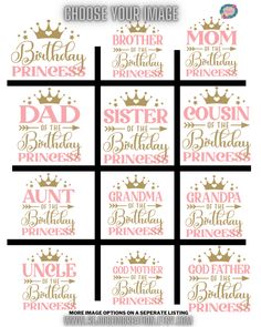 the princess birthday svt files are available for use in your project or scrapbook