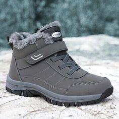 Premium Quality Men's Warm Plush Lining Winter Snow Boots Non-Slip Hiking Shoes For Outdoor US, winter shoes Mens Walking Shoes, Fashionable Snow Boots, Waterproof Hiking Shoes, Outdoor Boots, Mens Snow Boots, Sneakers Mode, Snow Shoes, Mens Winter Fashion, Lace Up Ankle Boots