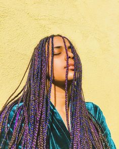 Purple Hair: Just Braid It. Natural braids in shades of violet and blue. Click through for 25 dark purple hair color ideas. #darkpurplehair #darkpurplehaircolor #purplehair #purplehairideas #haircolorsforbrunettes IG: @nyandems Burgundy Hair Colors, Violet Highlights, Lilac Hair Color, Ariel Hair, Purple Pixie