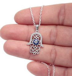 Eye Of Fatima, Hamsa Ring, Hamsa Evil Eye, Hand Evil Eye, Symbol Of Protection, Hamsa Necklace, Silver Eye, Hand Necklace, Evil Eye Ring