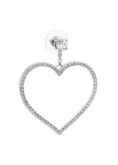 Love Me Crystal Heart Drop Earrings – Jewel Cult Silver Heart Earrings With Rhinestones For Party, Silver Heart Earrings With Rhinestones For Gift, Crystal Heart Earrings For Wedding, Glamorous Silver Heart Earrings With Rhinestones, Heart-shaped Cubic Zirconia Crystal Earrings For Wedding, Glamorous Silver Heart Earrings For Valentine's Day, Glamorous Silver Heart Earrings For Anniversary, Elegant Metal Heart Cut Earrings, Elegant Heart Cut Metal Earrings