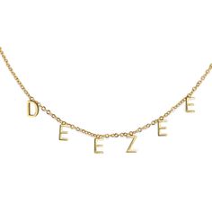 PRICES MAY VARY. 18K GOLD PLATED – Sorority Shop's stainless steel gold-plated Delta Zeta necklace is one of a kind. It gets its shine from 18 karat gold, which has been vacuum plated to create its brilliance and strength. As a result, it will catch anyone's eye from all angles! UNIQUE DESIGN – The gold-dipped Delta Zeta gifts are designed to make a statement. The sorority nickname is used to offer a unique look. In addition, it is a perfect size: the pendant letter height is 7mm, and the chain Delta Zeta Merch, Sorority Big Little Baskets, Delta Zeta Gifts, Sorority Necklace, Delta Zeta Sorority, Sorority Jewelry, Sorority Events, Sorority Big Little, Big Little Gifts