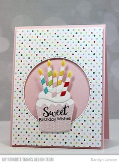 a birthday card with candles in a cupcake on it's front and the words, sweet birthday wishes