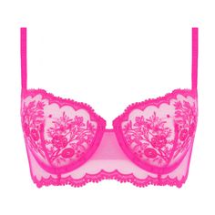 Demi-cup bra SIMONE PÉRÈLE Intrigue Party Balconette Bra With Padded Cups, Party Full Cup Padded Bra, Party Full Cup Bra With Padded Cups, Feminine Padded Bra For Party, Feminine Party Bra With Padded Cups, Party Balconette Bra With Removable Cups, Pink Feminine Bra With Removable Cups, Party Full Cup Bra With Removable Cups, Party Bra With Removable Full Cups