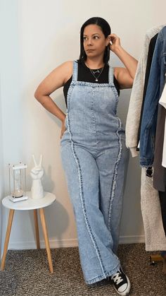 Transform your look with this timeless and stylish light wash denim overall. The raw edge detailing adds a unique touch, while the sleeveless design is perfect for pairing with any top. The wide leg silhouette creates a sleek and elongated appearance. Don't pass up on our Light Wash Raw Edge Denim Overall, crafted from 95% cotton and 5% polyester for a comfortable and authentic feel. Model is 5'3" wearing size large * Color may vary slightly due to monitor resolution. Faux Leather Top, One Shoulder Jumpsuit, Color Block Top, Jogger Set, Light Wash Denim, Raw Edge, Leather Top, Striped Dress, Set Dress