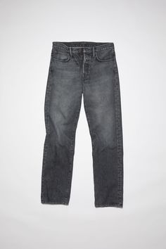 Acne Studios black jeans are cut to a regular fit with a mid waist, straight leg and regular length. The 1996 jeans are crafted from rigid denim made of cotton. Acne Studios 1996 Ash Black Classic Washed Black Rigid Denim Jeans, Classic Washed Black Jeans With Belt Loops, Classic Streetwear Jeans With Belt Loops, Washed Black Rigid Denim Jeans, Washed Black Rigid Denim Jeans With Five Pockets, Washed Black Jeans With Straight Hem And Five Pockets, Washed Black Straight Leg Jeans With Button Closure, Classic Straight Leg Washed Black Jeans, Classic Washed Black Tapered Leg Jeans