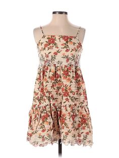 American Eagle Outfitters Casual Dress Size: X-Small Tan Dresses - used. 100% COTTON, DropWaist, Square, Floral, Short, Sleeveless | American Eagle Outfitters Casual Dress - DropWaist: Tan Floral Dresses - Used - Size X-Small Casual Printed Knee-length Sundress, Casual Knee-length Printed Sundress, Casual Lined Sundress, Casual Beige Printed Mini Dress, Casual Flowy Lined Sundress, Beige Cotton Floral Sundress, Casual Beige Lined Sundress, Beige Lined Casual Sundress, Casual Beige Sundress For Daywear