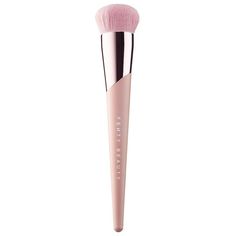 What it is: A large, domed foundation brush that is designed to seamlessly buff and stipple Pro Filtr foundation for fast buildable coverage.Highlighted Ingredients: - Blue Agave Extract: Mattifies. Ingredient Callouts: This product is cruelty-free.What Else You Need to Know: No matter the formula, this brush can blend it all. The large, domed shape is packed with soft, synthetic bristles to seamlessly buff and stipple any Fenty Beauty foundation. This brush blends with the ultimate speed and ea Fenty Beauty Foundation, Beauty Brushes, Blue Agave, Highlighter Brush, Healthy Skin Tips, Makeup Looks For Brown Eyes, Highlighter Makeup, Face Brush, Foundation Brush