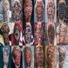 a collage of photos showing different types of tattoos